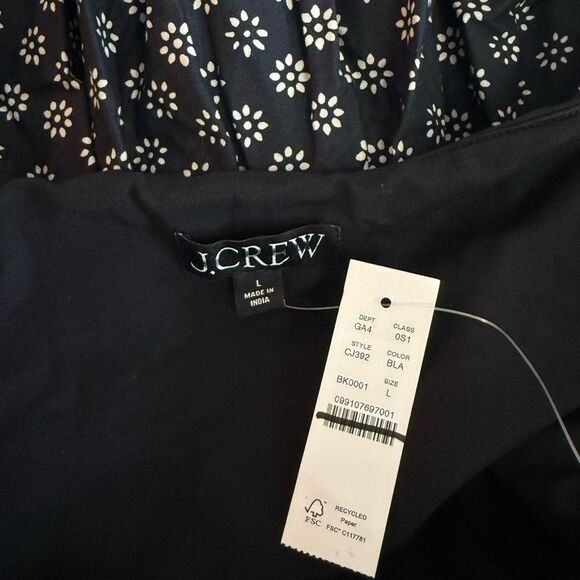 J.Crew Strapless mixy dress in block print NWT Size L - Picture 4 of 10